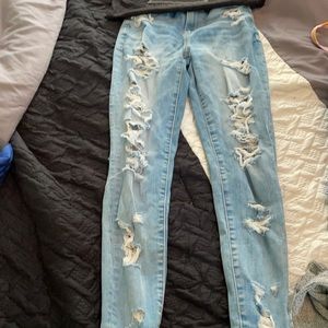 Girls Denim ripped jeans size 0 regular American eagle
